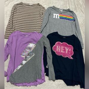 Long sleeve girls shirts pack of 4 - size M 7/8
